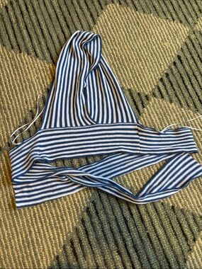 Blue & White Striped Women’s Halter Top